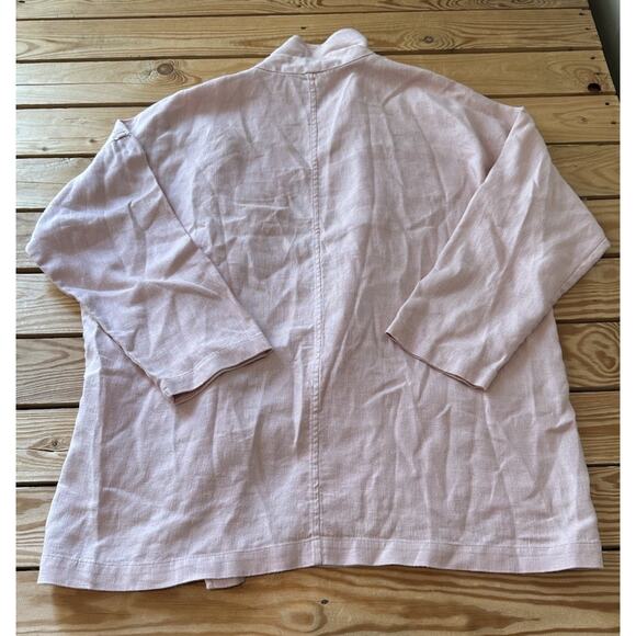Eileen Fisher Open Front Linen Jacket Size XL Women’s Pink - Picture 2 of 7
